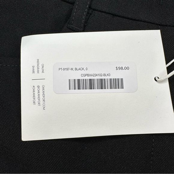 Oak + Fort Women’s Black Slit Slim Straight Trousers Size 0 Retail $98 CAD - Picture 8 of 13